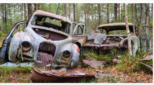 Kid Walking Through Forest Finds Abandoned Car, Notices Old Box with Envelope Inside