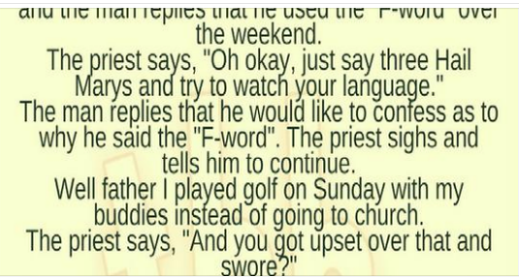 A Man Confessed To A Priest That He Cursed