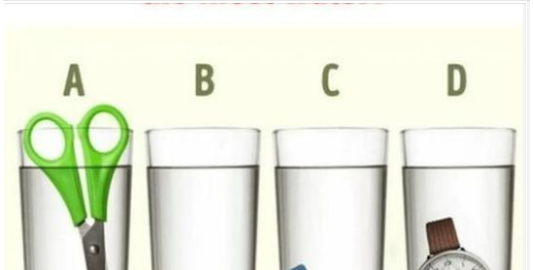 Which glass contains the largest amount of water?