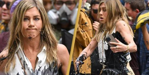 Jennifer Aniston’s Character in The Morning Show Gets Doused in Fake Oil