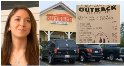 Two Outback workers wish nobody saw what message they wrote on cops’ receipt