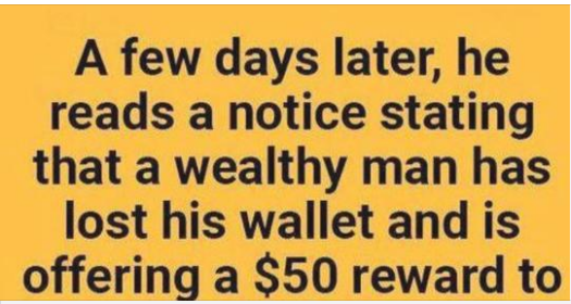 A man discovers a wallet that has $700 inside.