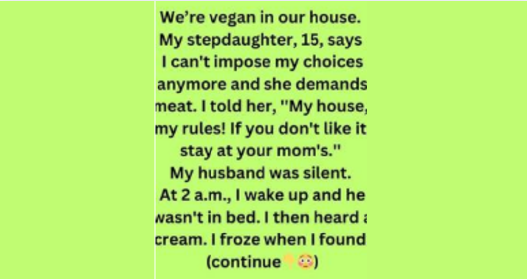 My Stepdaughter Must Only Eat Vegan 